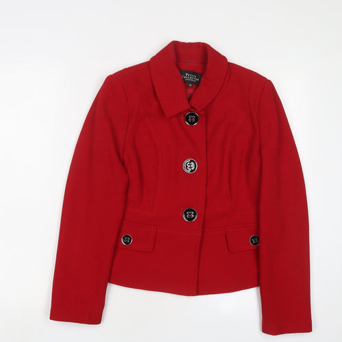 Debenhams Womens Red Jacket Blazer Size 10 Button