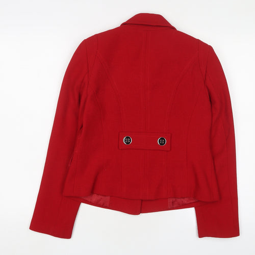 Debenhams Womens Red Jacket Blazer Size 10 Button