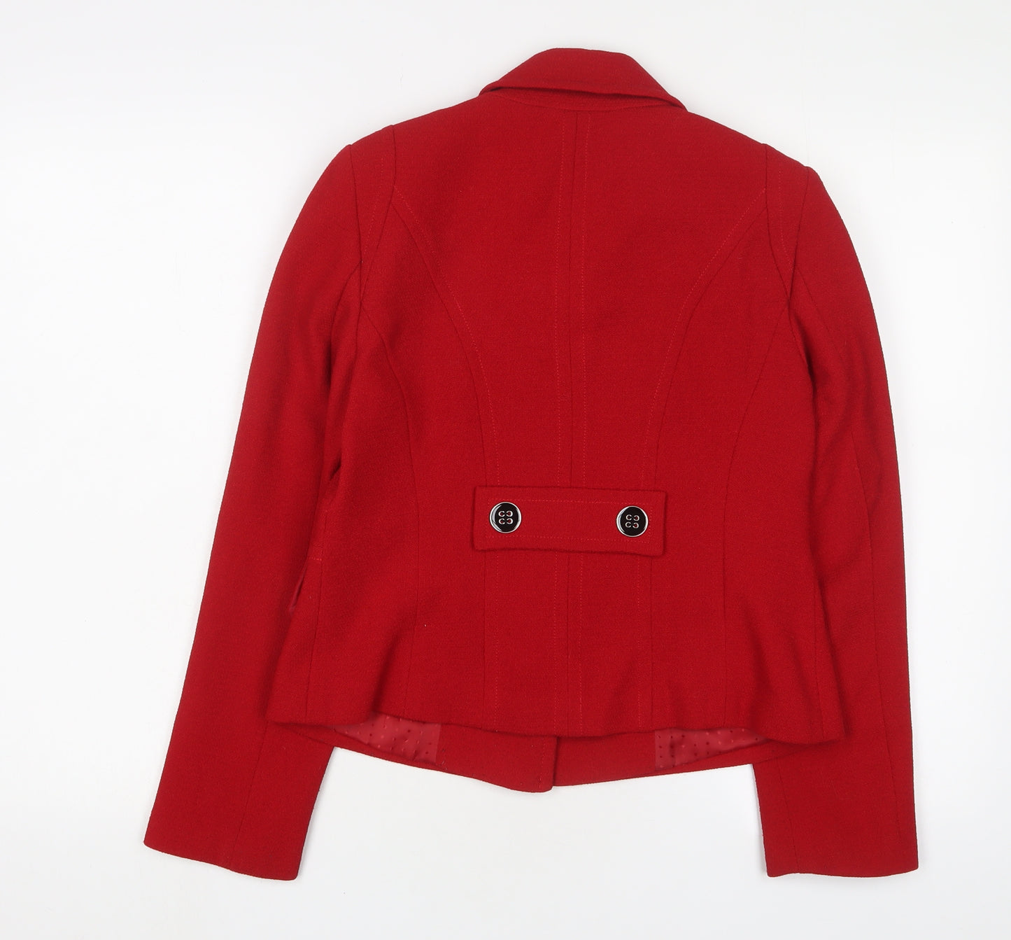 Debenhams Womens Red Jacket Blazer Size 10 Button