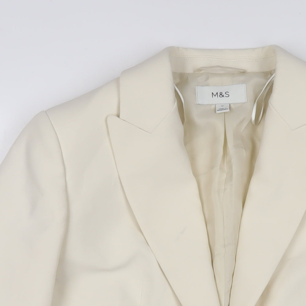 Marks and Spencer Womens Beige Jacket Blazer Size 12 Button
