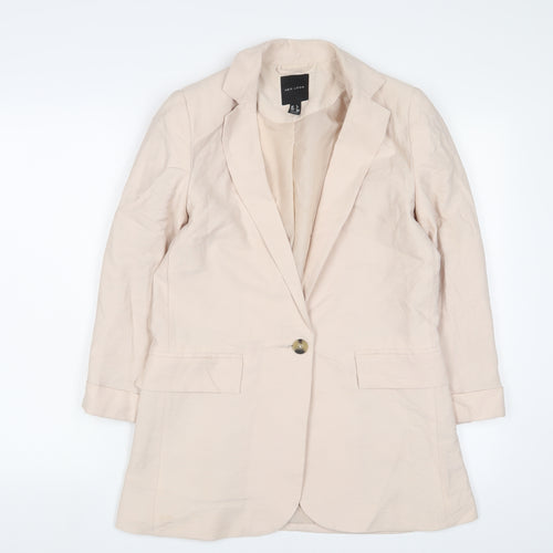 New Look Womens Beige Jacket Blazer Size 6 Button