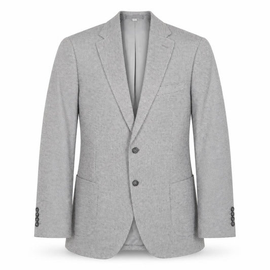 Front view of Next men’s grey cotton jacket suit jacket, size 44, regular