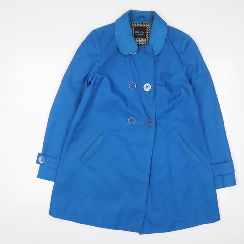 Principles Womens Blue Overcoat Coat Size 8 Button