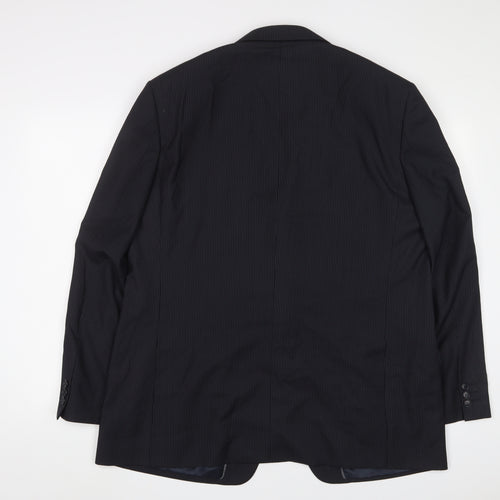 Autograph Mens Black Striped Polyester Jacket Suit Jacket Size 44 Regular