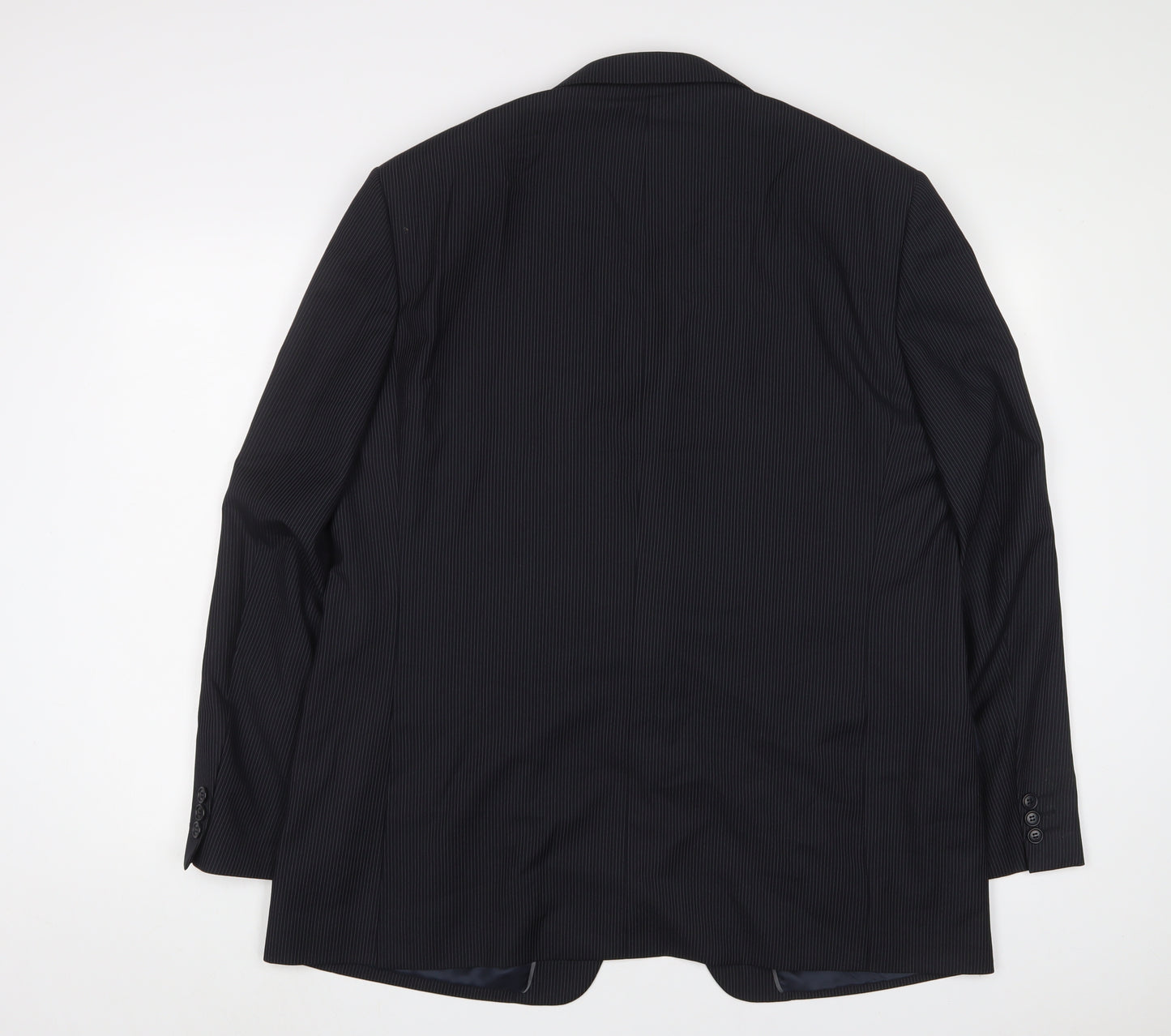 Autograph Mens Black Striped Polyester Jacket Suit Jacket Size 44 Regular