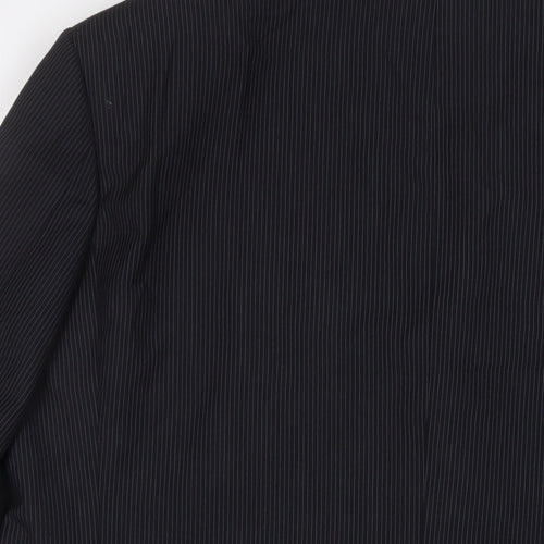 Autograph Mens Black Striped Polyester Jacket Suit Jacket Size 44 Regular