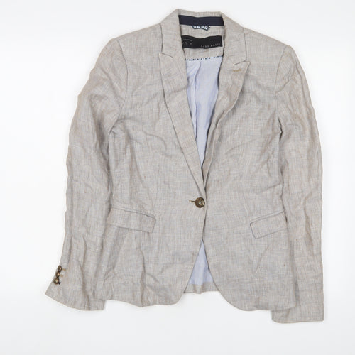 Zara Womens Beige Jacket Blazer Size S Button