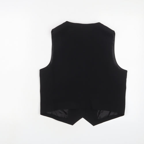Marks and Spencer Womens Black Jacket Waistcoat Size 12 Button