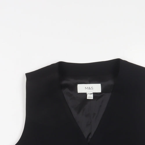 Marks and Spencer Womens Black Jacket Waistcoat Size 12 Button