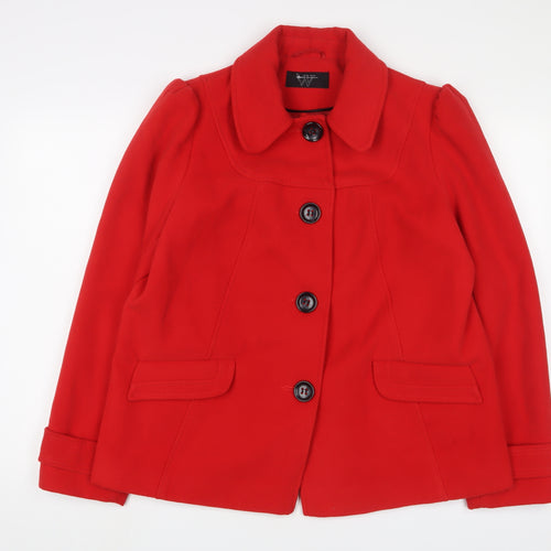 BHS Womens Red Jacket Size 16 Button