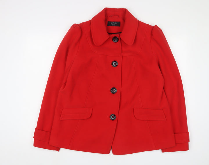 BHS Womens Red Jacket Size 16 Button