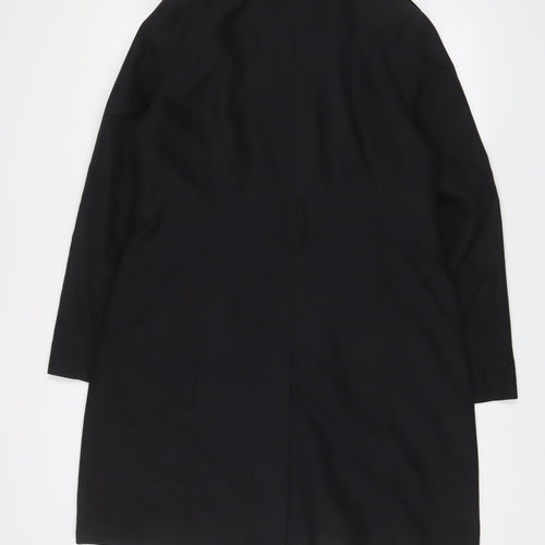 Marks and Spencer Womens Black Overcoat Coat Size 14 Button