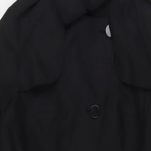 Marks and Spencer Womens Black Overcoat Coat Size 14 Button