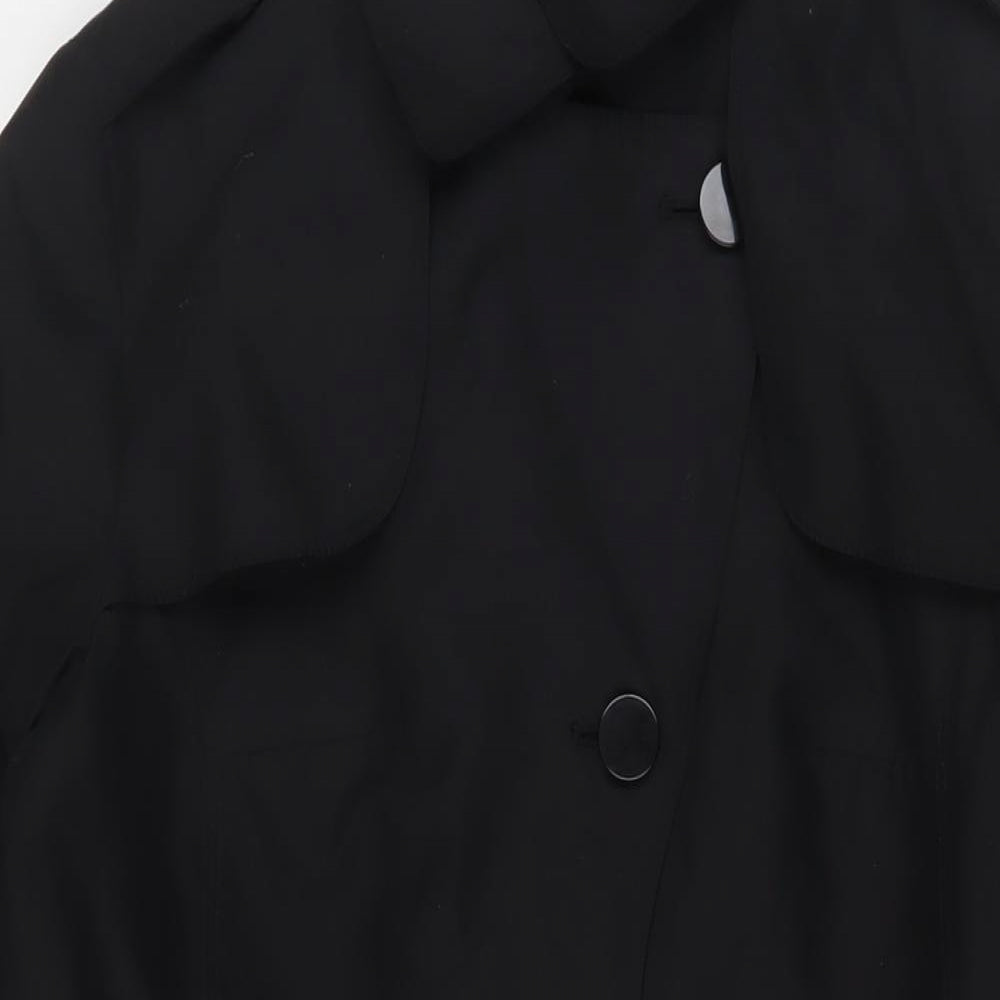 Marks and Spencer Womens Black Overcoat Coat Size 14 Button