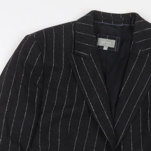 Per Una Womens Grey Striped Jacket Blazer Size 10 Button