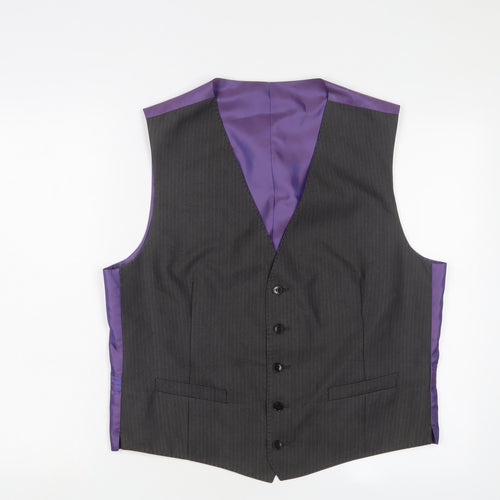 Marks and Spencer Mens Grey Polyester Jacket Suit Waistcoat Size L Regular