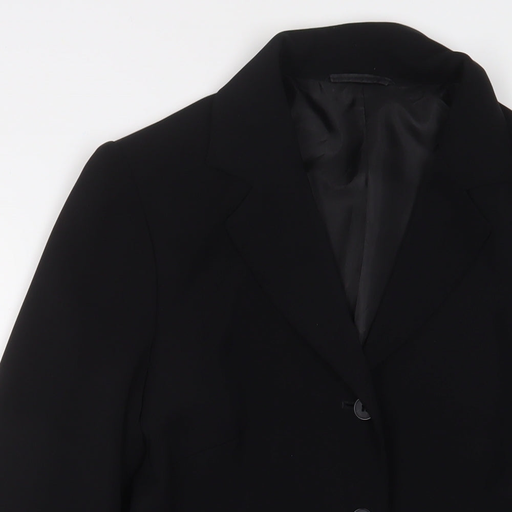 Yessica Womens Black Jacket Blazer Size 10 Button