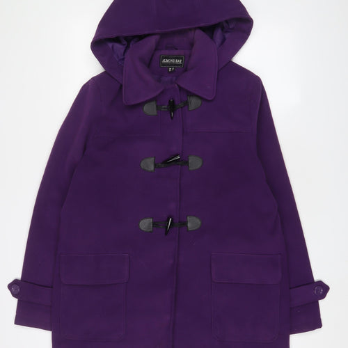 Almond Bay Womens Purple Overcoat Coat Size 14 Button
