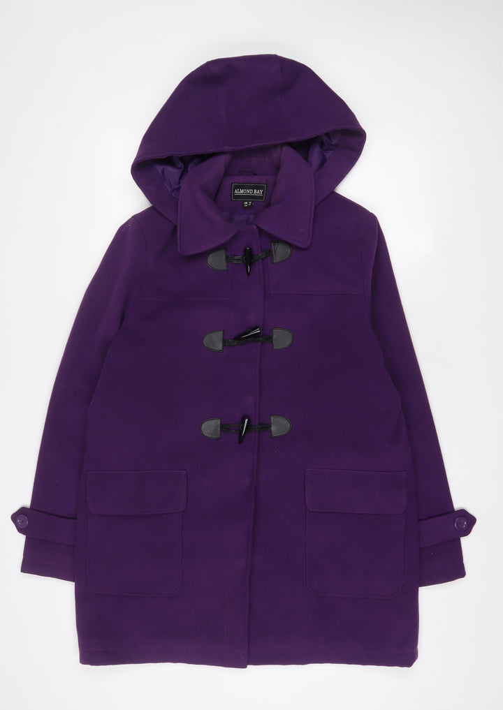 Almond Bay Womens Purple Overcoat Coat Size 14 Button
