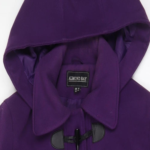 Almond Bay Womens Purple Overcoat Coat Size 14 Button