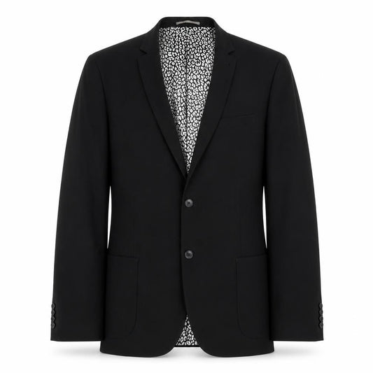 Front view of Next men’s blue polyester jacket suit jacket, size 46, regular