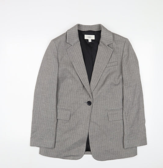 Marks and Spencer Womens Grey Jacket Blazer Size 10 Button