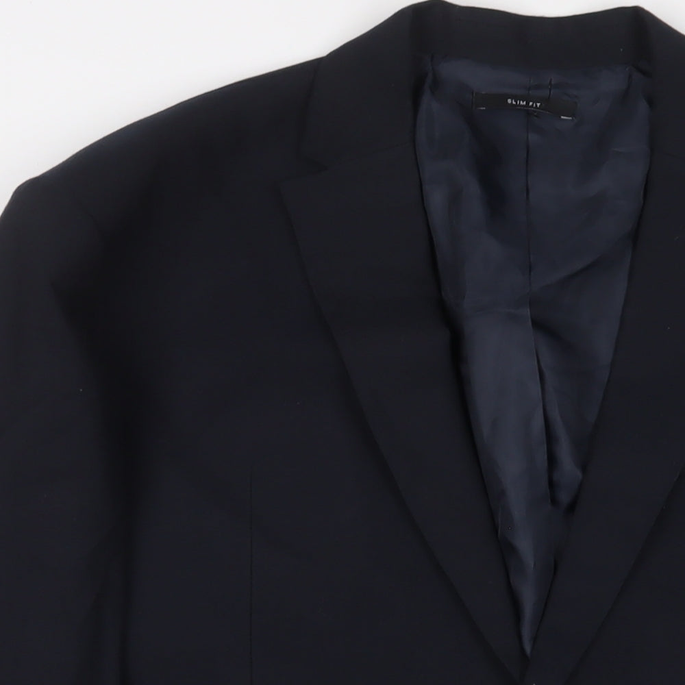 New Look Mens Blue Polyester Jacket Suit Jacket Size 44 Regular