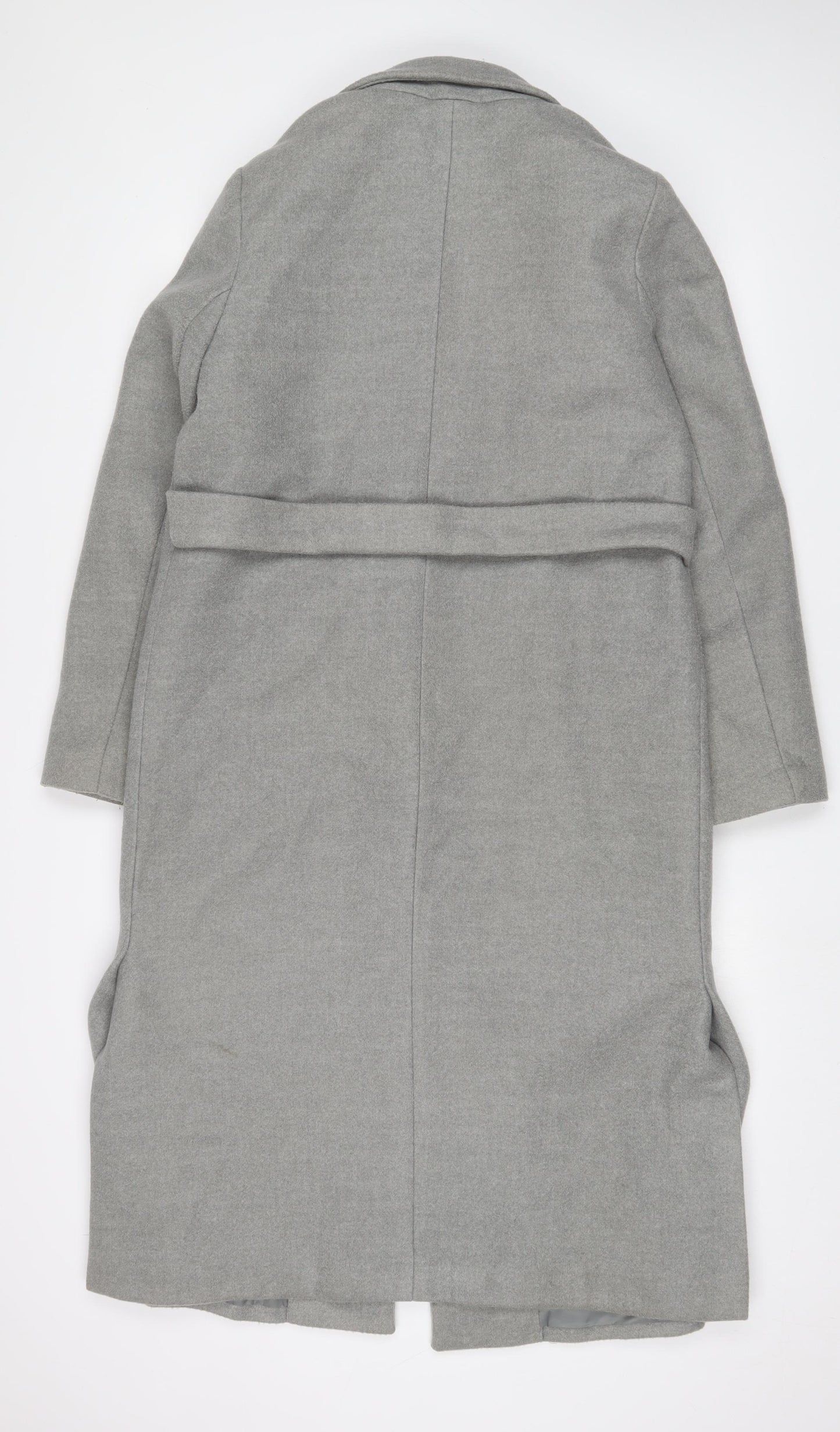 New Look Womens Grey Overcoat Coat Size 12 Snap
