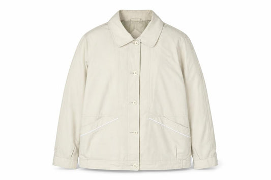 Front view of Berkertex women’s beige jacket, size UK 16, button