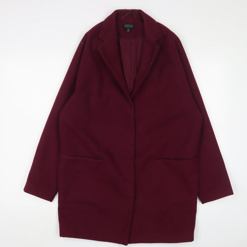 Topshop Womens Purple Overcoat Coat Size 10 Snap