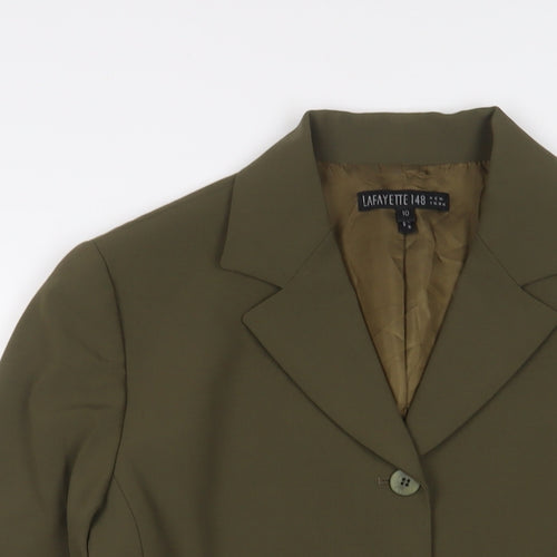 Lafayette Womens Green Jacket Blazer Size 10 Button