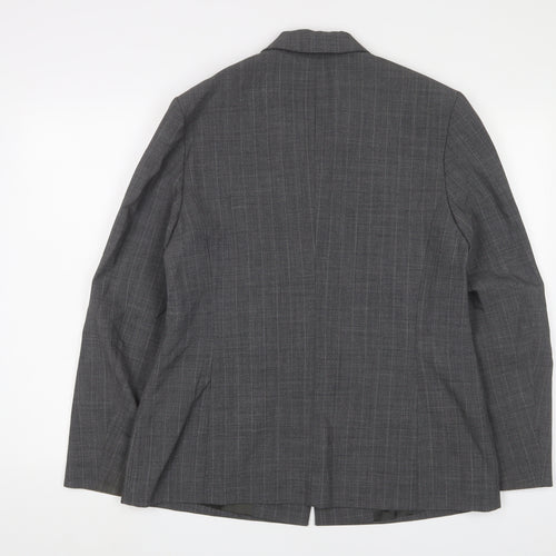 Olsen Womens Grey Striped Jacket Blazer Size 16 Button