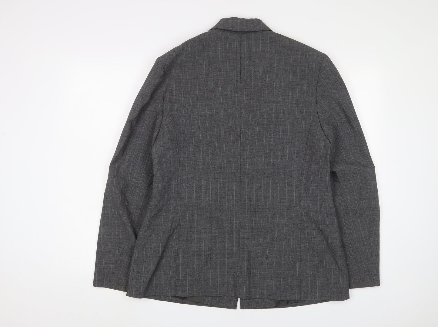 Olsen Womens Grey Striped Jacket Blazer Size 16 Button