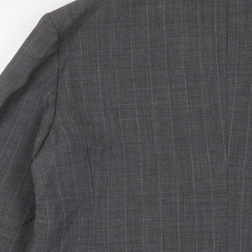 Olsen Womens Grey Striped Jacket Blazer Size 16 Button