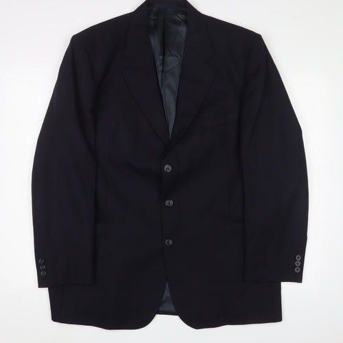 Aubrey Mens Blue Wool Jacket Suit Jacket Size 44 Regular
