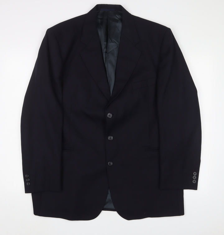 Aubrey Mens Blue Wool Jacket Suit Jacket Size 44 Regular