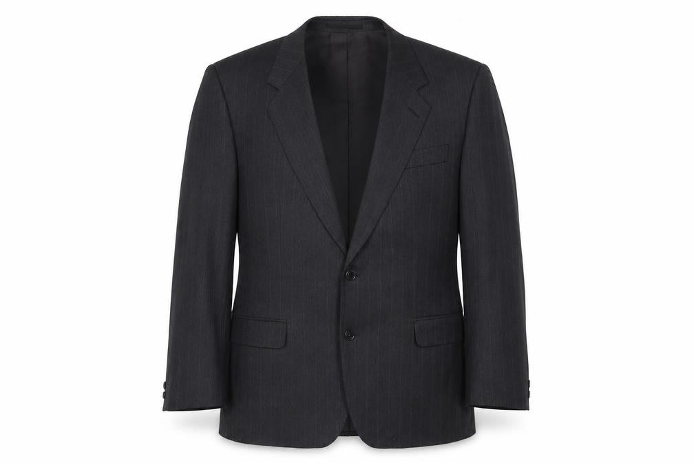 Front view of Marks & Spencer men’s grey wool jacket suit jacket, size 46, regular