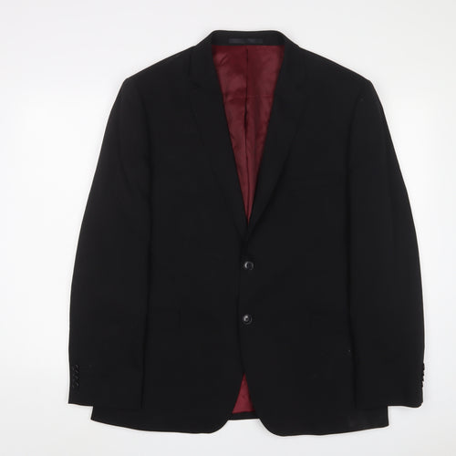 PerformanceSuits Mens Black Wool Jacket Suit Jacket Size 44 Regular