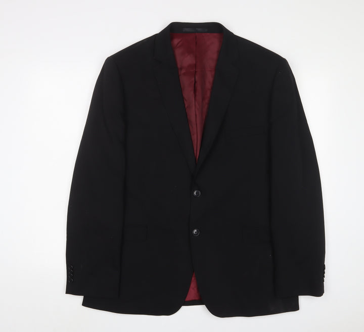 PerformanceSuits Mens Black Wool Jacket Suit Jacket Size 44 Regular