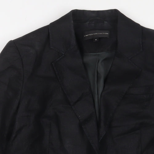 Limited Collection Womens Black Jacket Blazer Size 12 Button