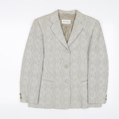 Basler Womens Beige Jacket Blazer Size 10 Button