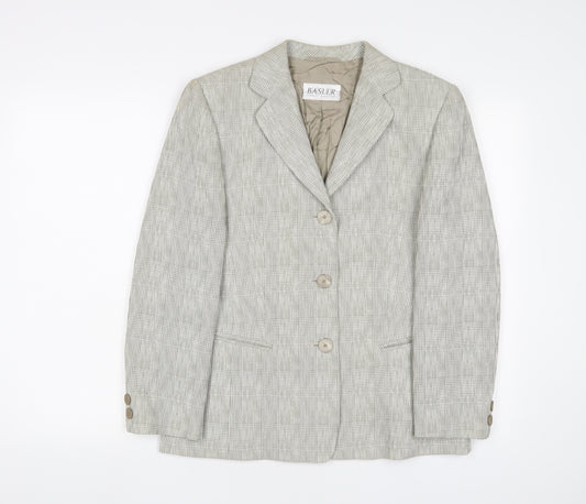 Basler Womens Beige Jacket Blazer Size 10 Button