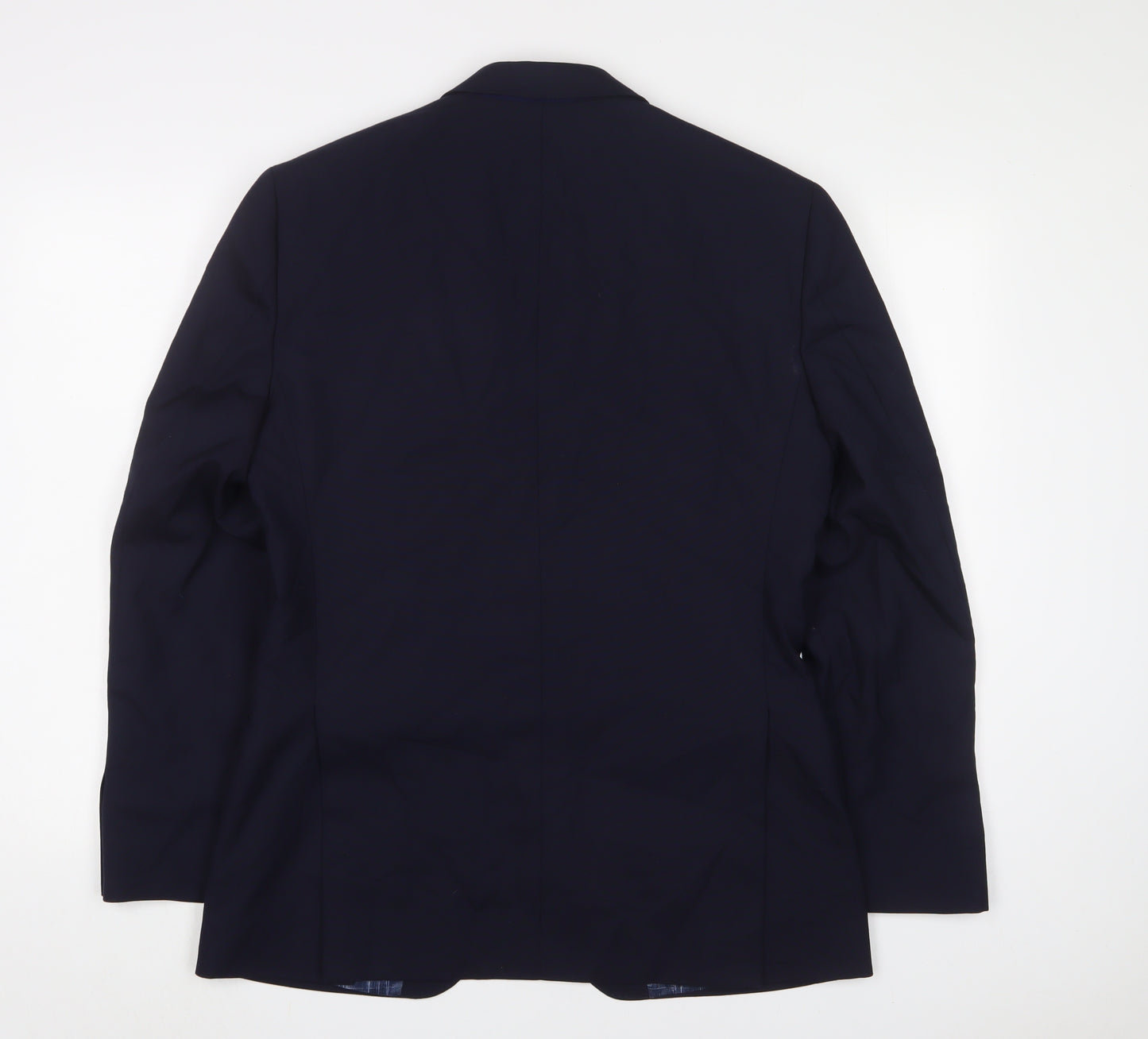 T.M.Lewin Mens Blue Wool Jacket Suit Jacket Size 39 Regular - Five buttons on sleeve