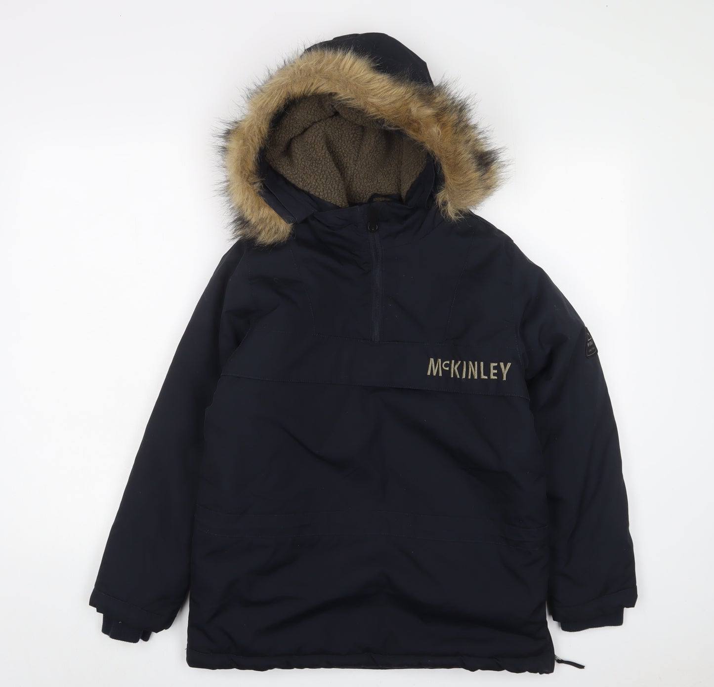 McKINLEY Boys Blue Anorak Jacket Size 12 Years Zip - Logo, Embroidered