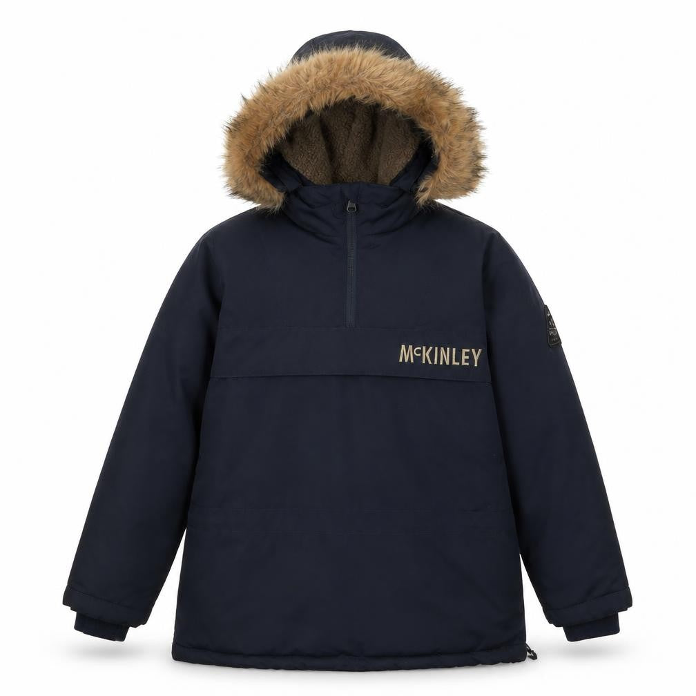 McKINLEY Boys Blue Anorak Jacket Size 12 Years Zip - Logo, Embroidered