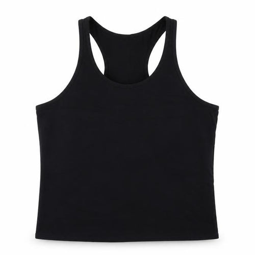 Yaker Womens Black Cotton Camisole Tank Size L Scoop Neck