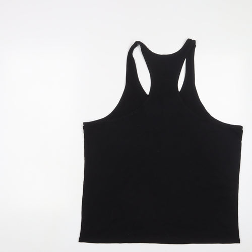 Yaker Womens Black Cotton Camisole Tank Size L Scoop Neck