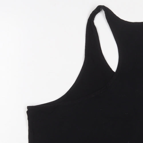 Yaker Womens Black Cotton Camisole Tank Size L Scoop Neck