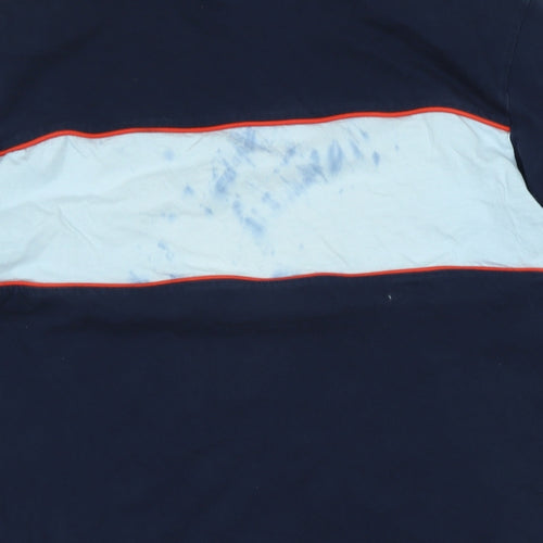 adidas Mens Blue Cotton T-Shirt Size L Crew Neck - Logo - Adidas