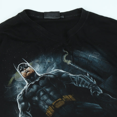 Batman Mens Black Cotton T-Shirt Size 2XL Crew Neck - Logo
